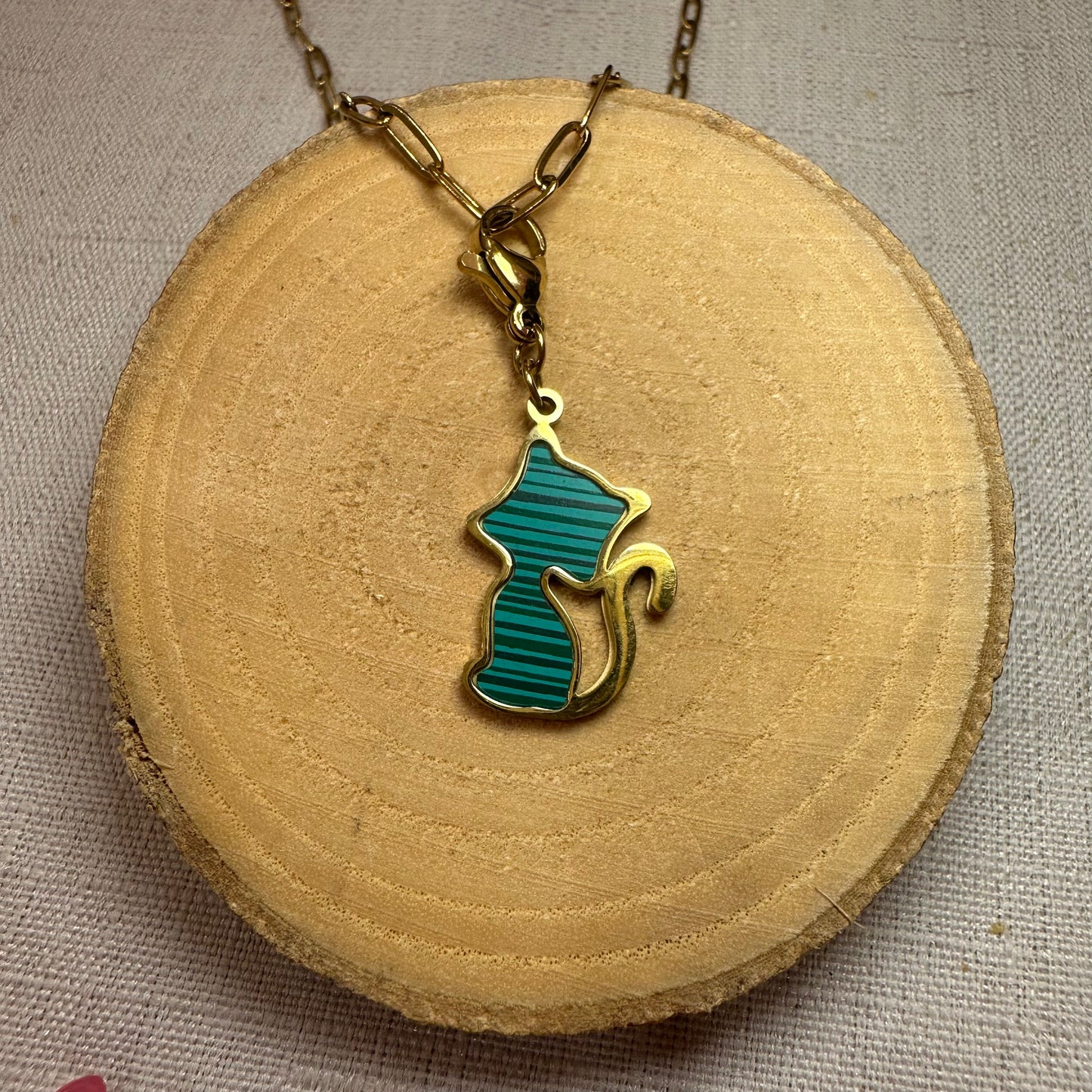 Chat vert Alaïa Bijoux