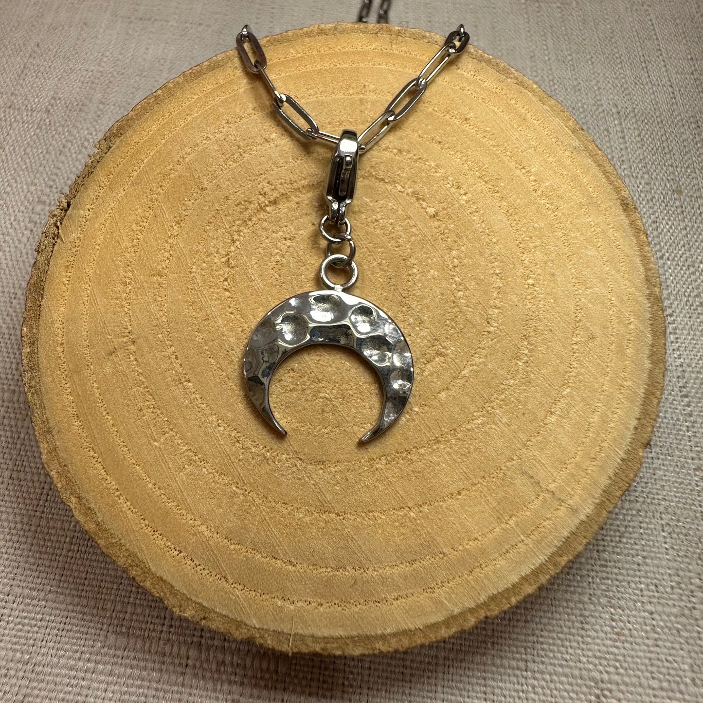 Grand croissant de lune inversé ou Lunule argent Alaïa Bijoux
