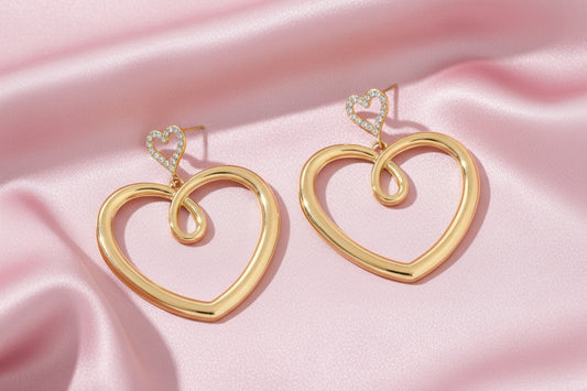 Boucles d’oreilles coeur infini