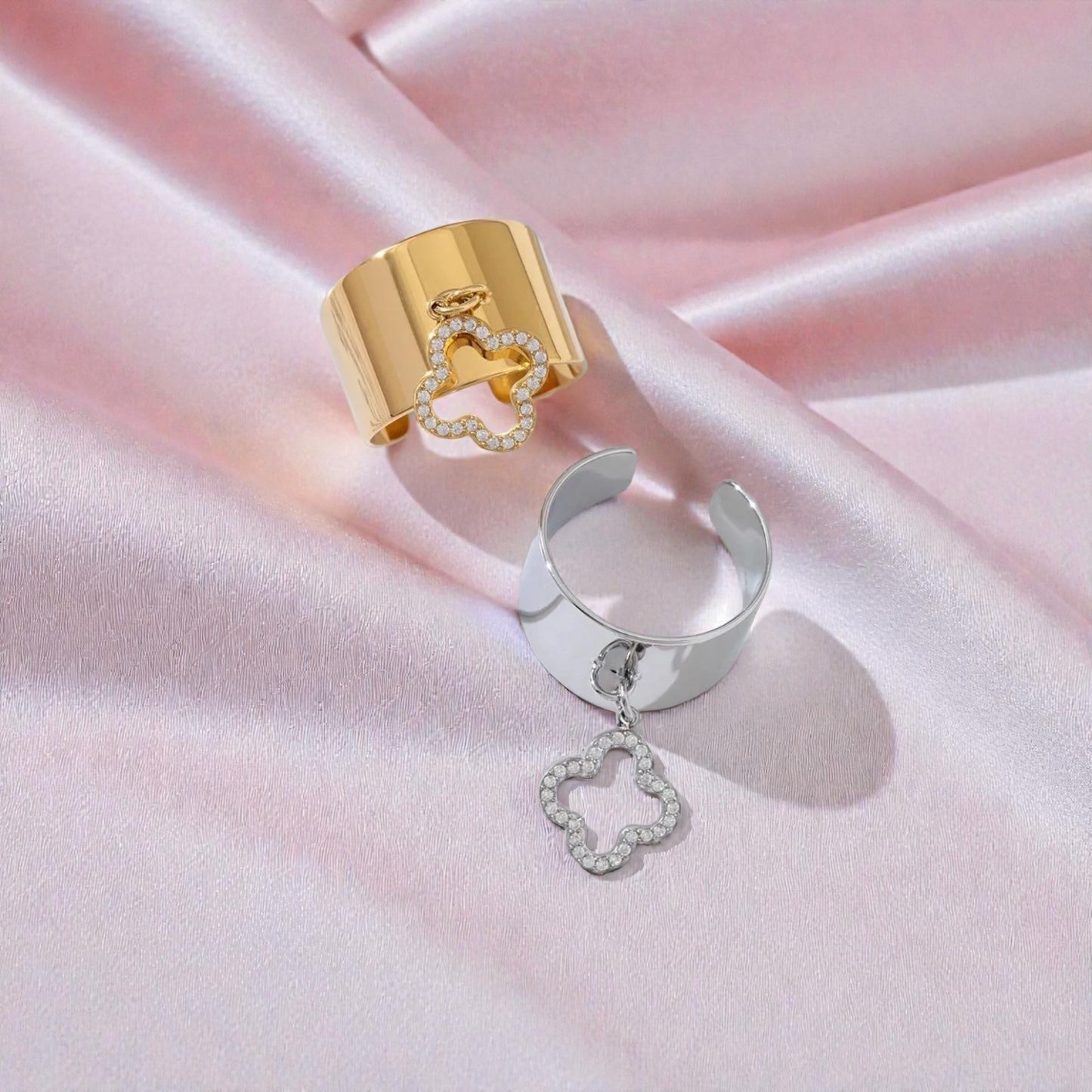Bague breloque trèfle