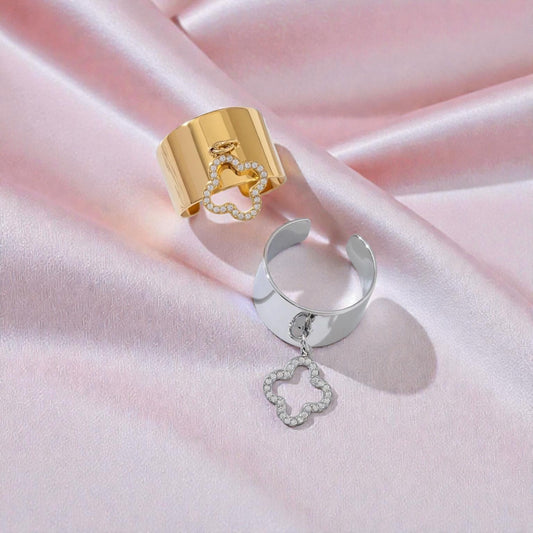 Bague breloque trèfle