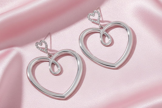 Boucles d’oreilles coeur infini