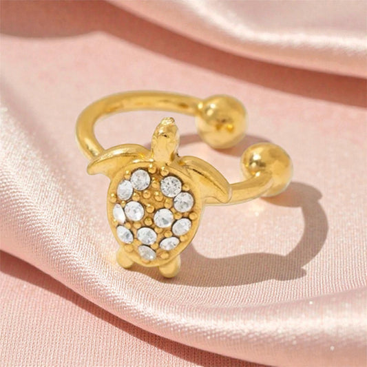 Bague d’oreille tortue strass