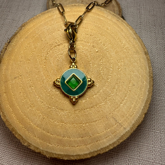 Medaillon vert Alaïa Bijoux