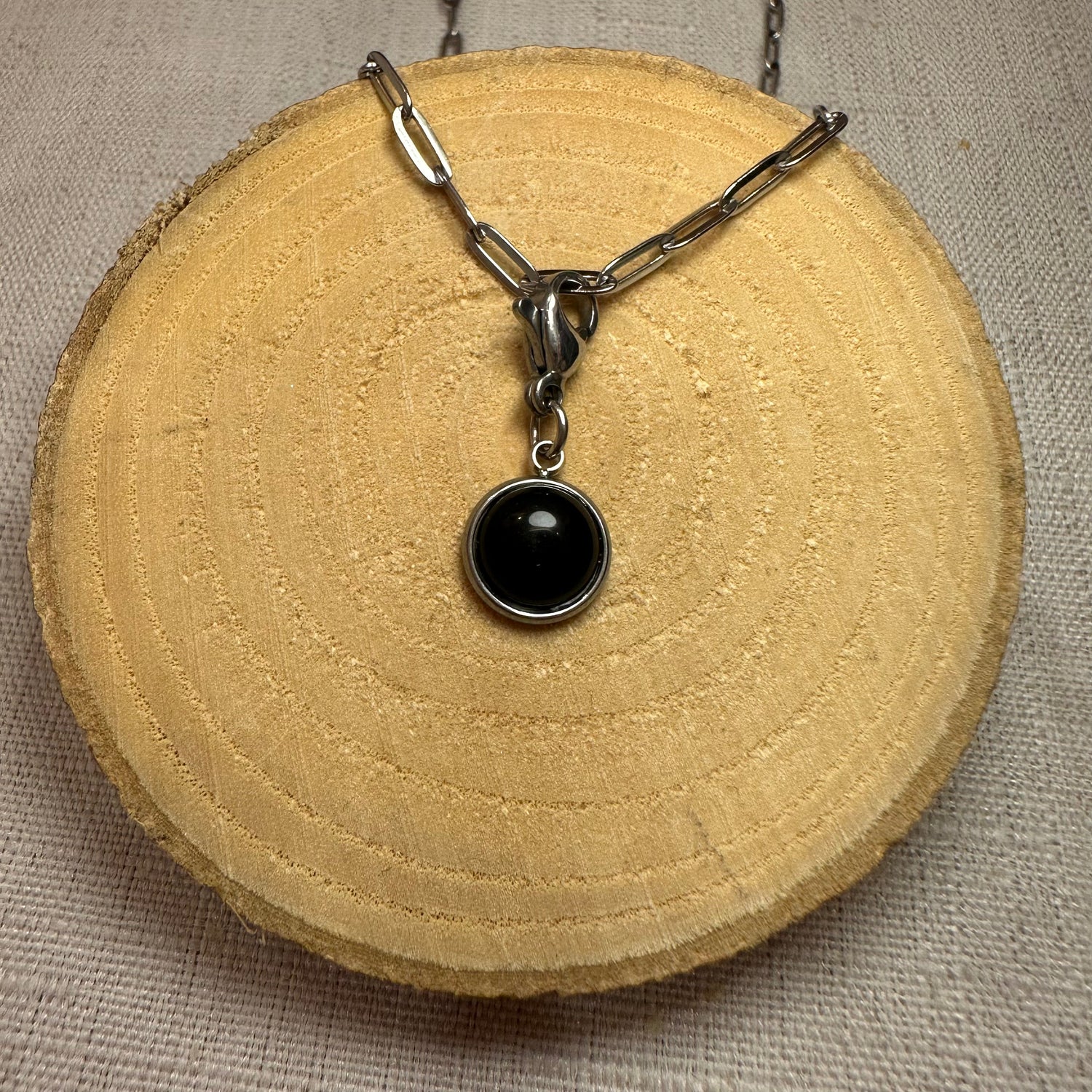 pierre noir ronde Alaïa Bijoux
